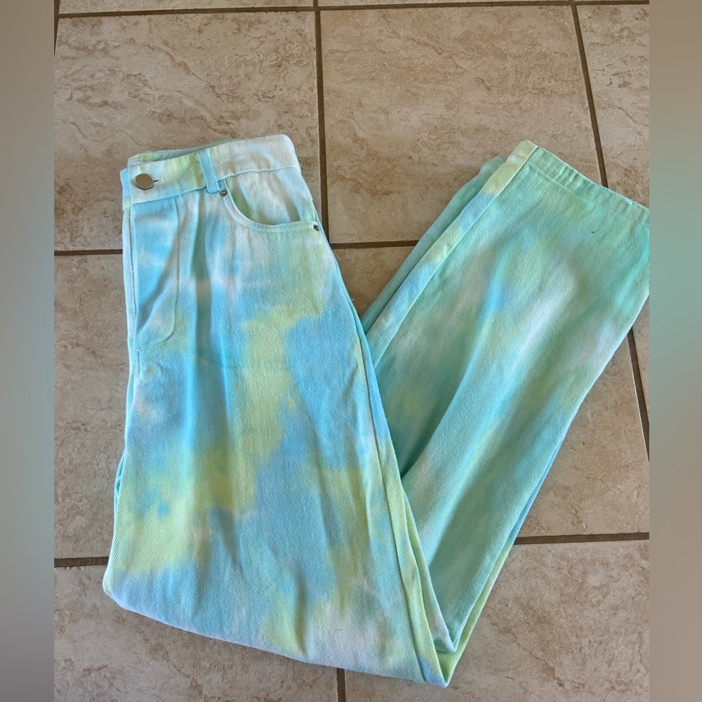 Tiger mist green and blue the dye jeans